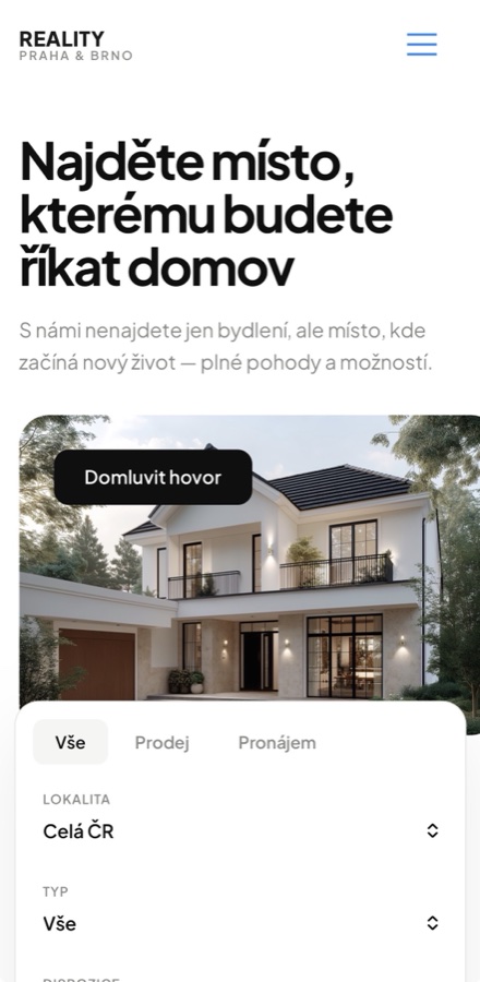 Prémiová realitka — mobil